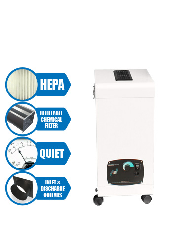 BH400 air purifier, hepa filter and chemical odor filter
